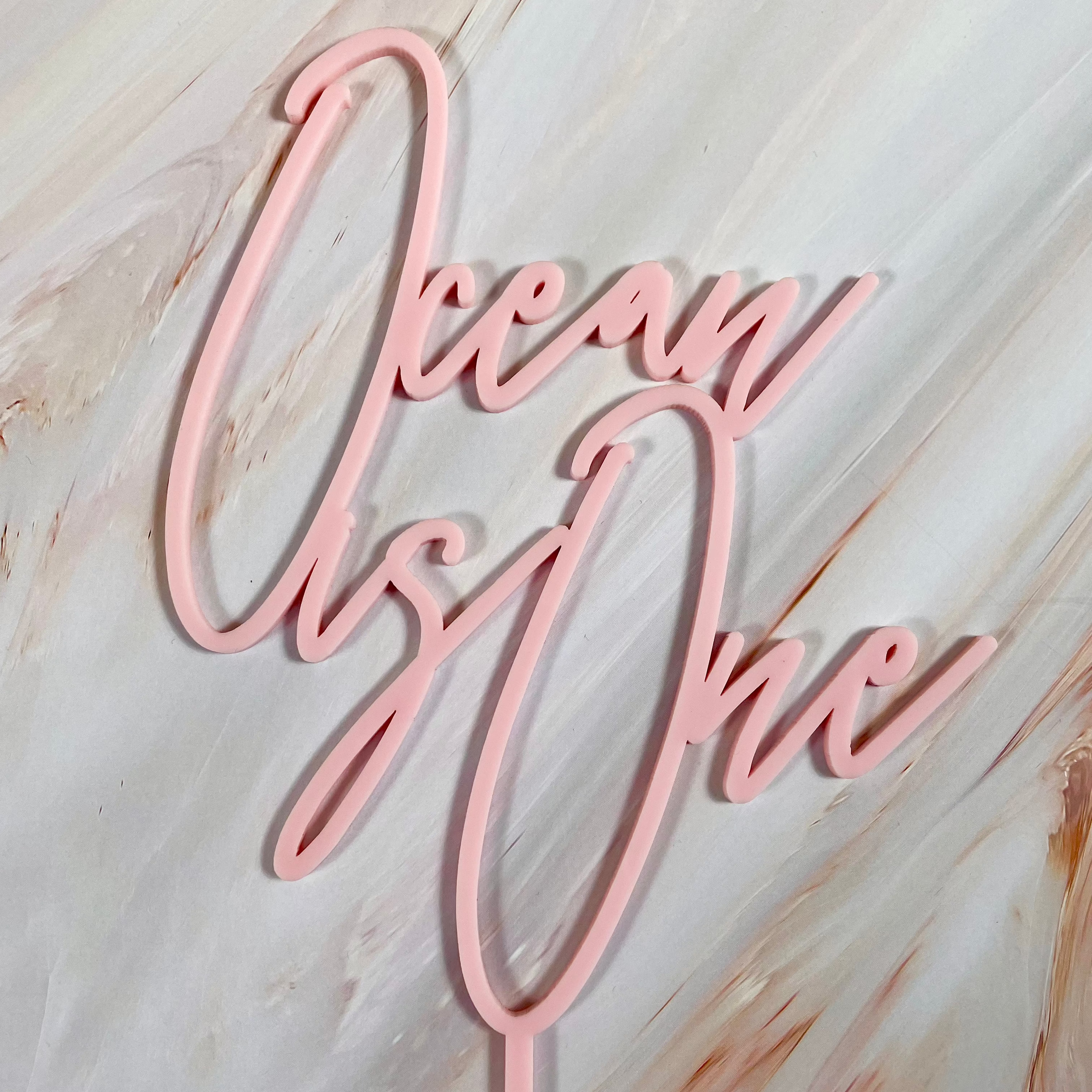 pink one cake topper