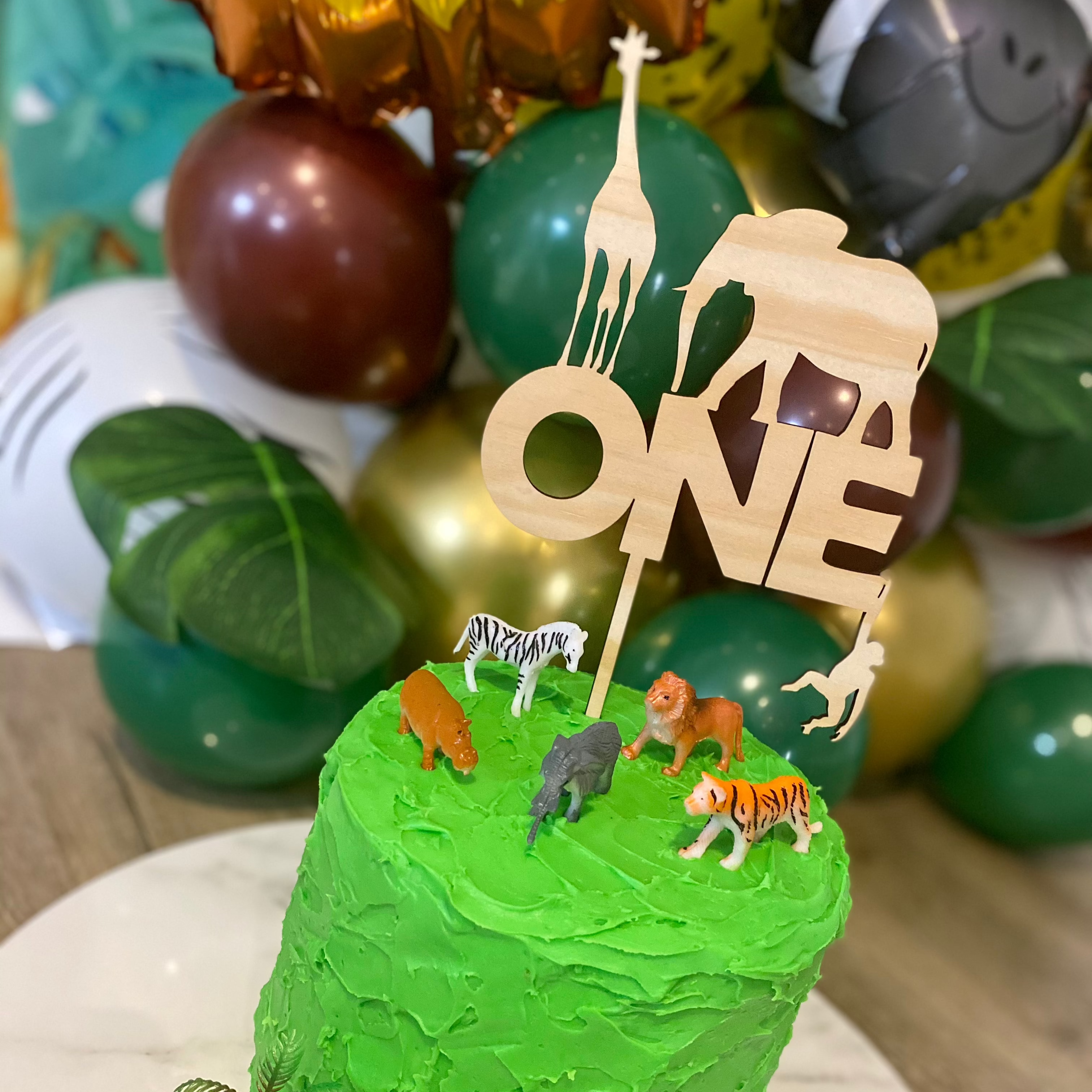 animal one cake topper