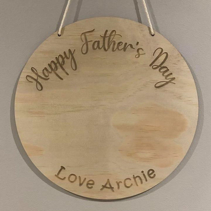 wooden fathers day sign