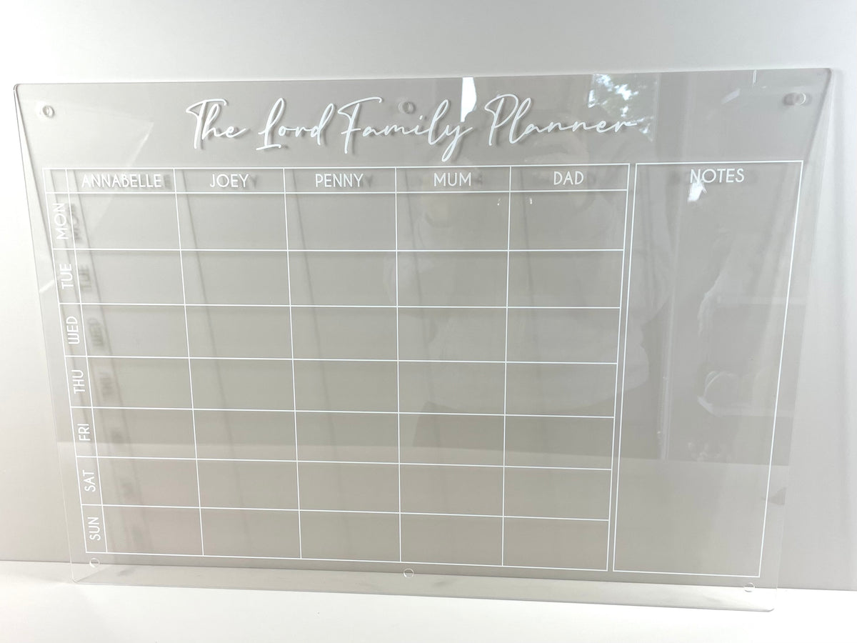 custom acrylic planner melbourne 