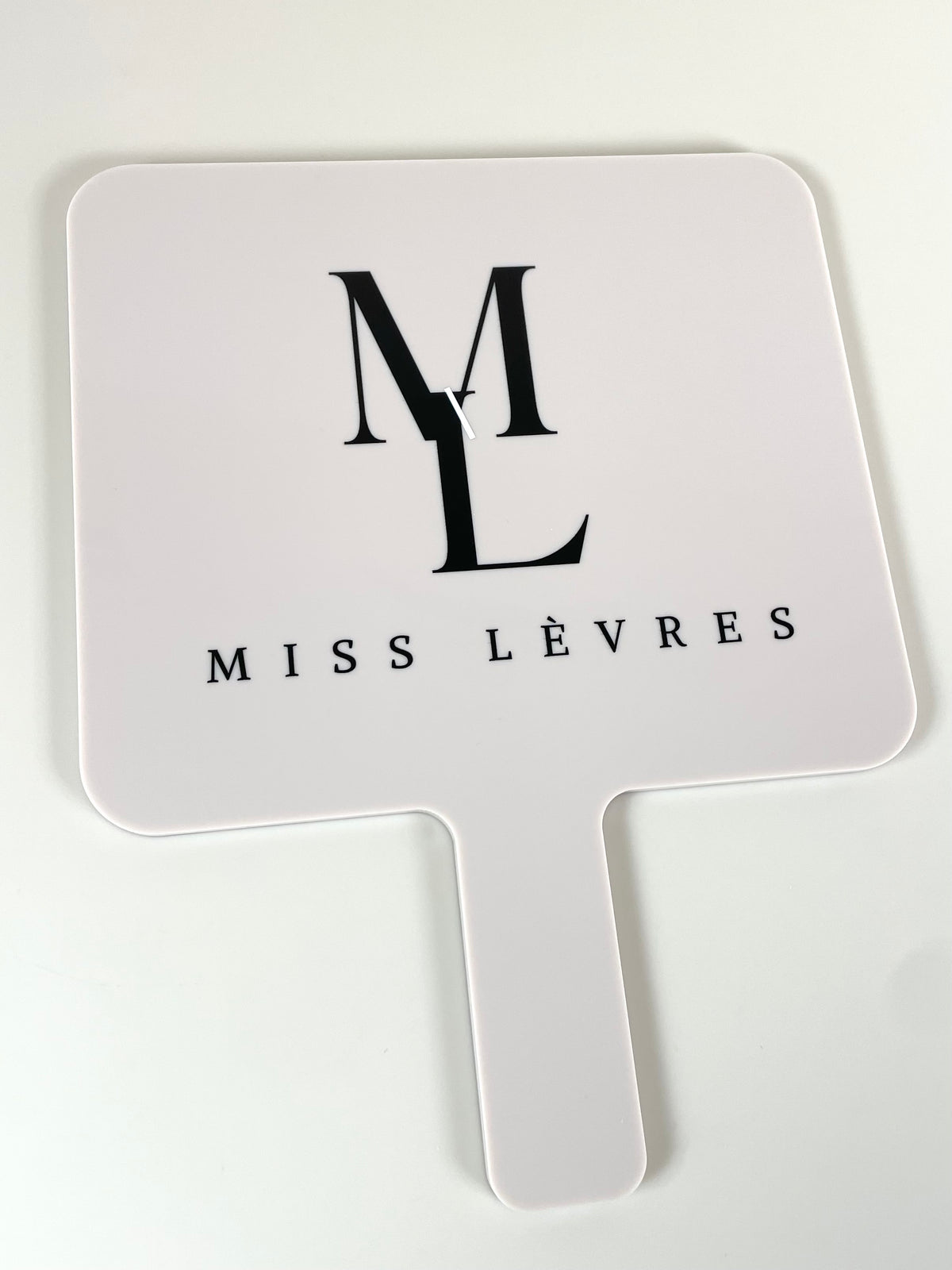 Large branded handheld mirror 