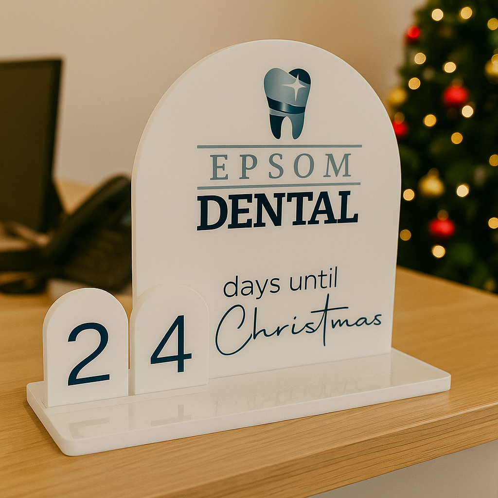 Custom Acrylic Christmas Countdown Stand – Business Display