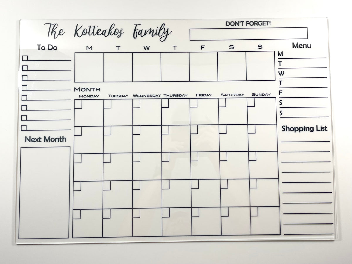 Custom acrylic planner 