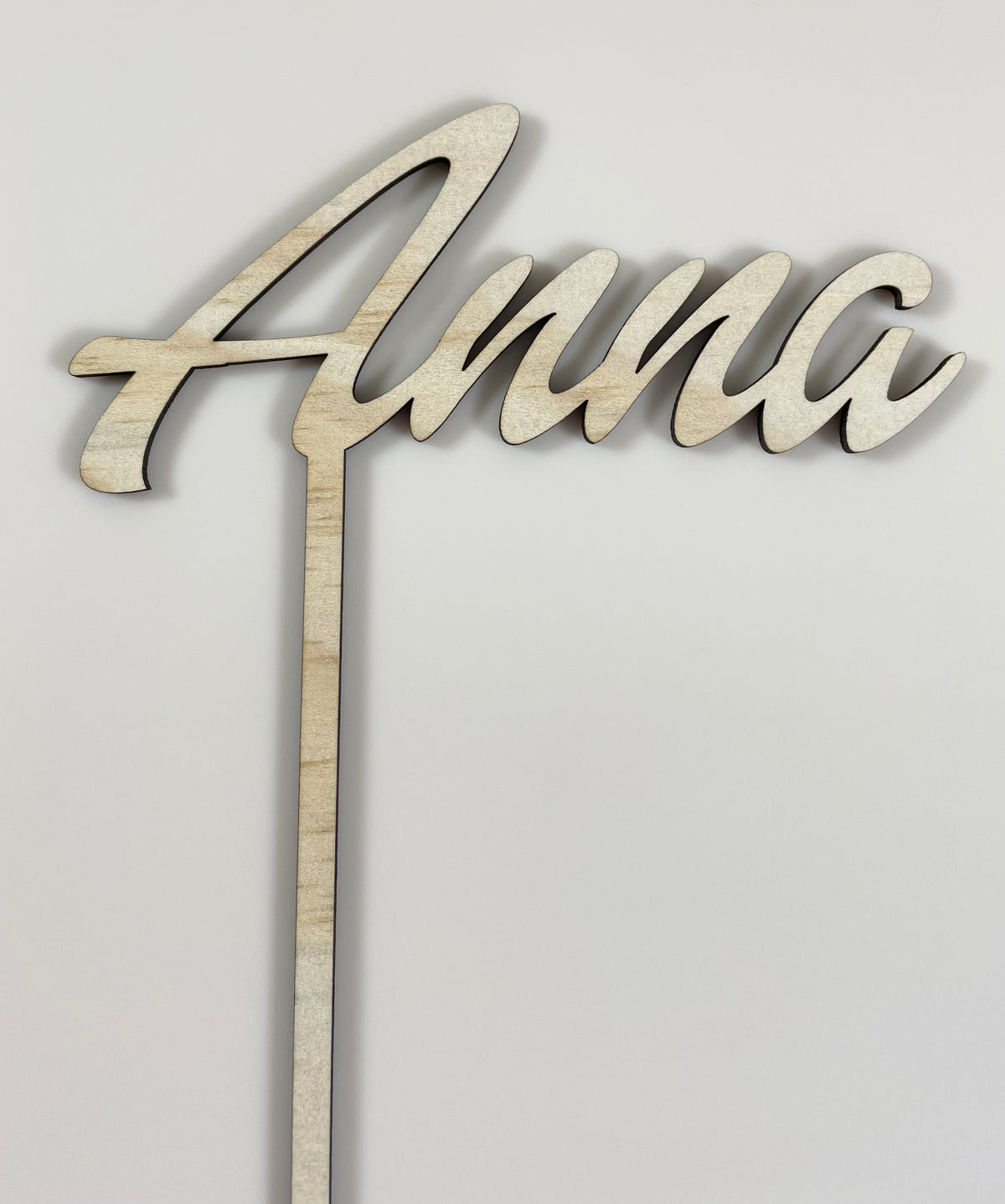 wooden name cake topper 
