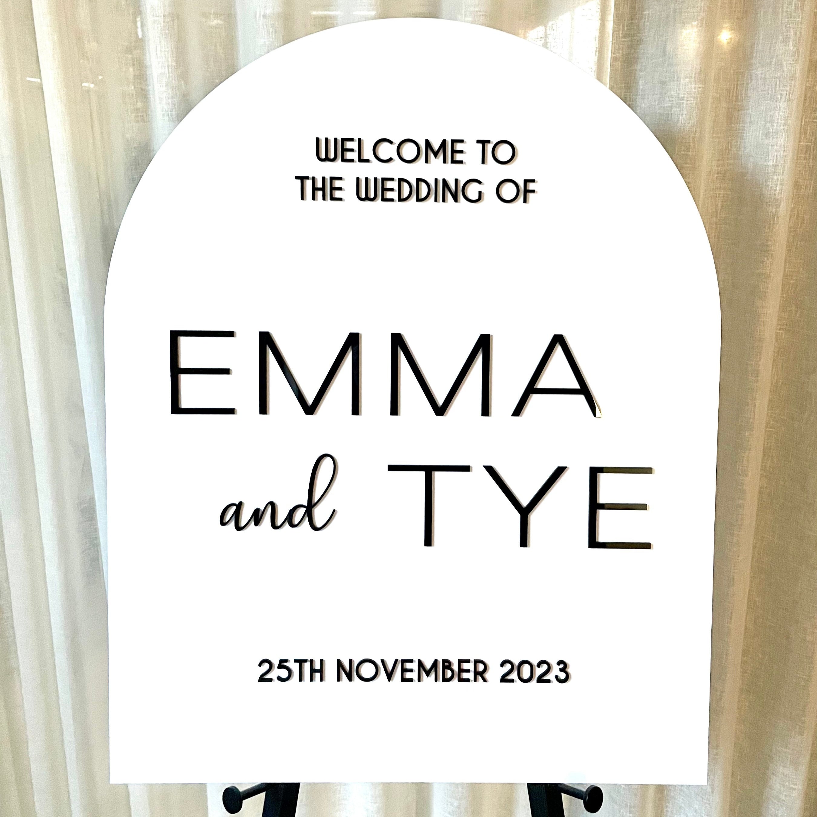 Arched wedding sign Melbourne 
