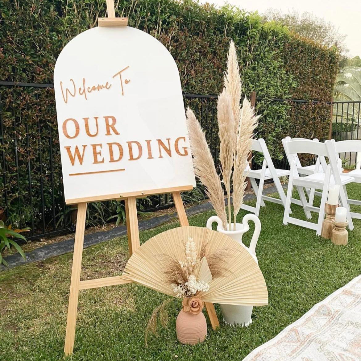 Arched Wedding Welcome Signs