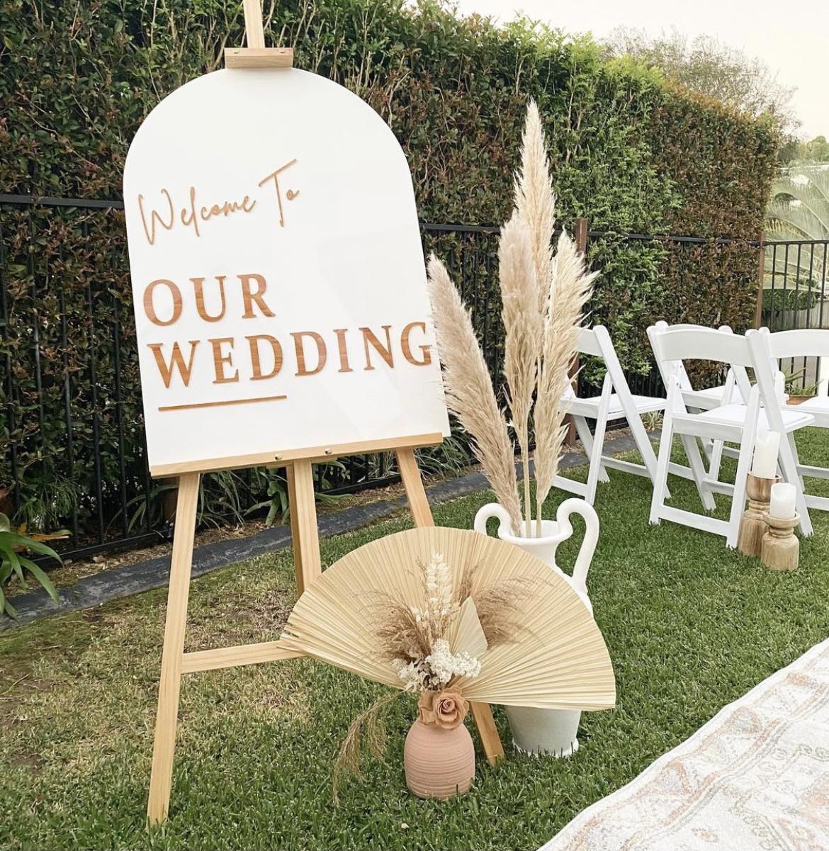 Arched Wedding Welcome Signs