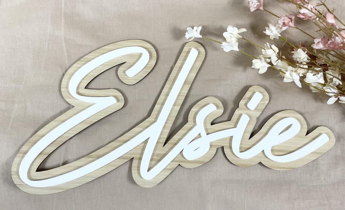 Layered name plaques (bamboo)
