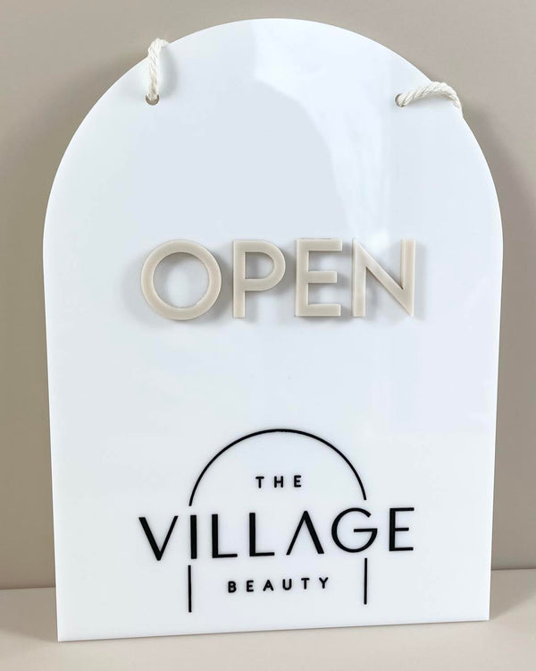 Open/closed sign | Arched open/closed sign - Laser Edge Designs ...