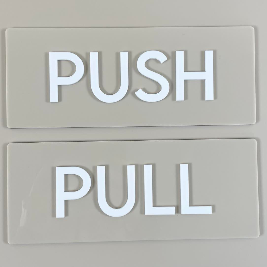 Set of custom push and pull door signs – durable business door signage for retail, salons and offices