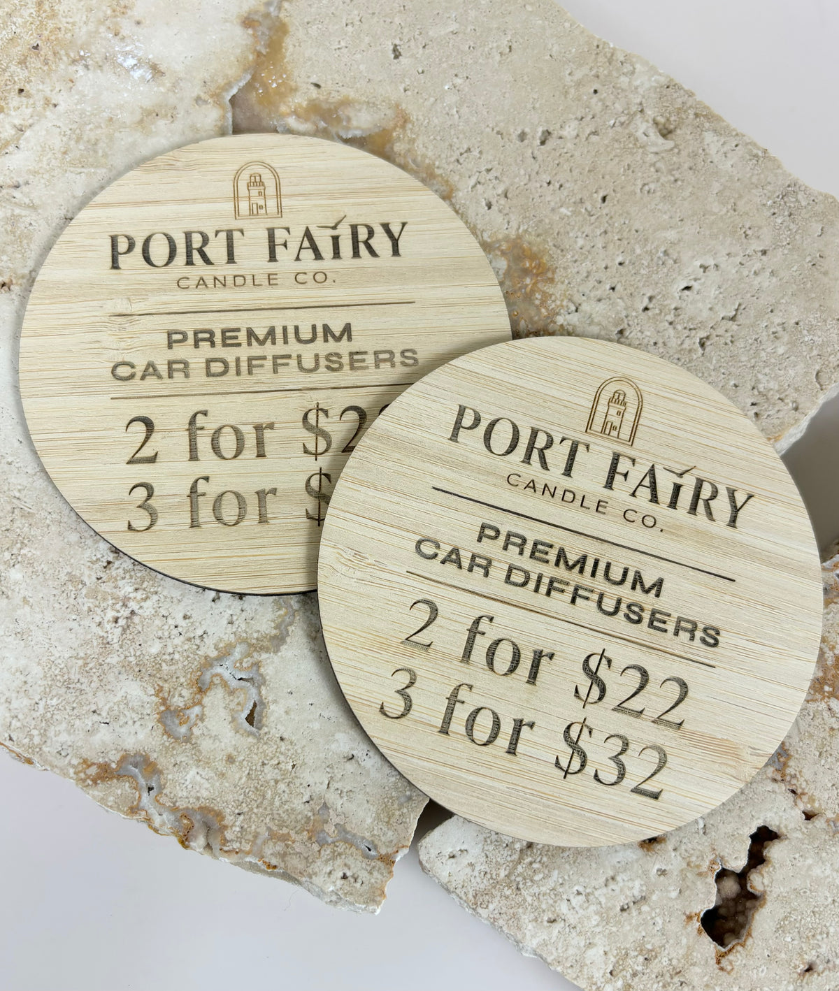 Bamboo branding discs 