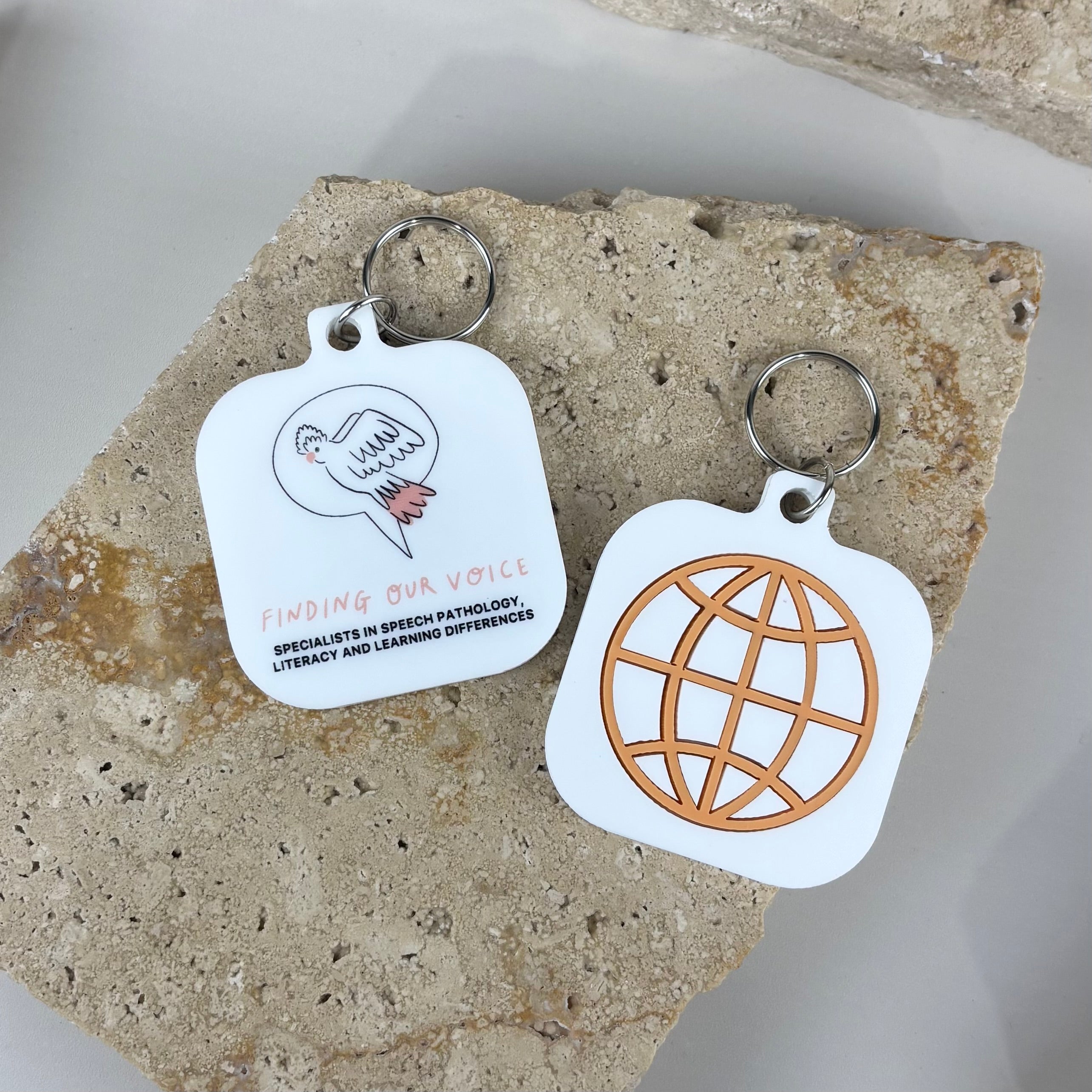 Custom NFC keychain for businesses with tap to connect technology for websites and social media