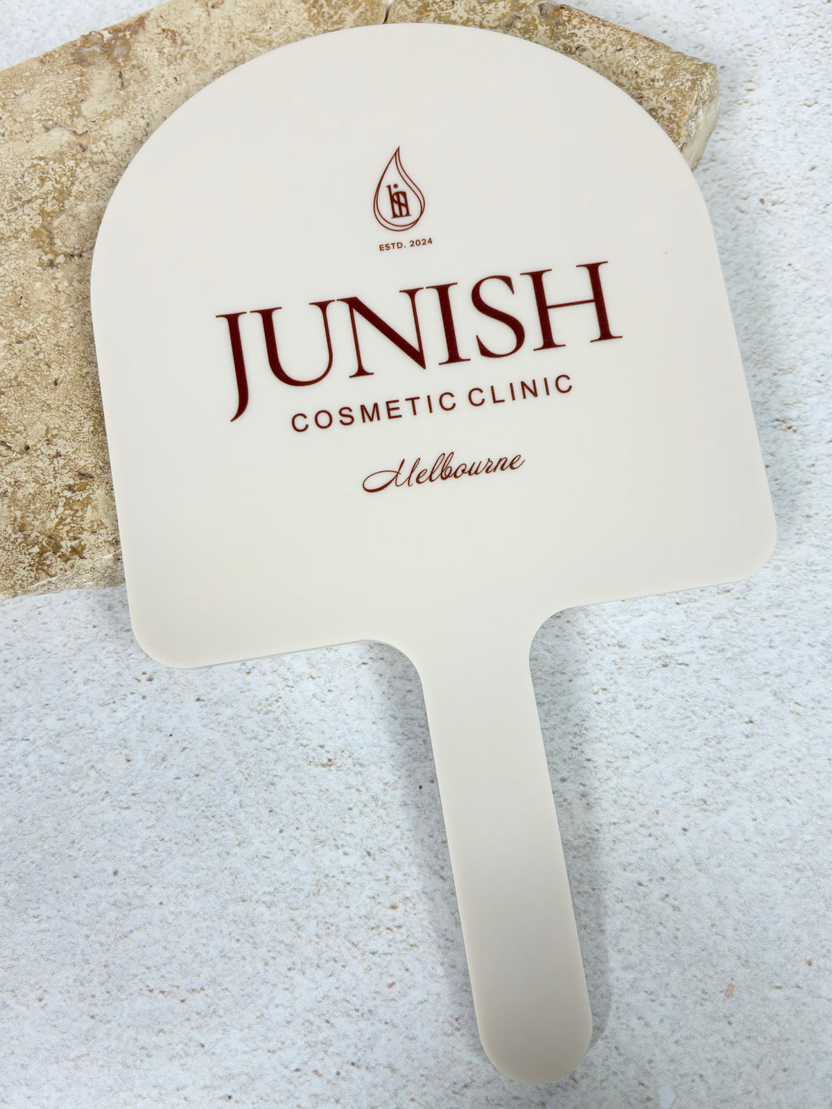 Arched logo mirror 
