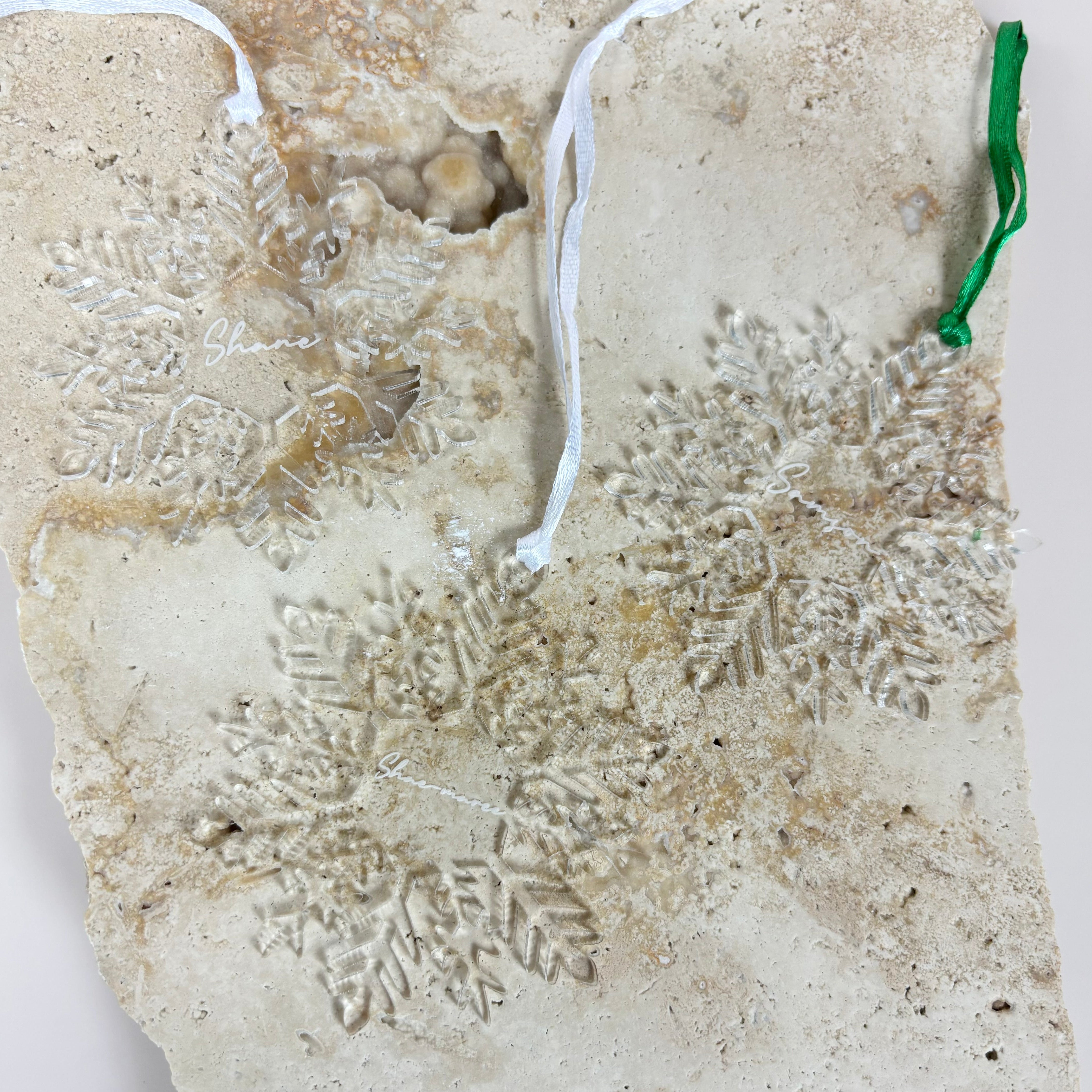 Clear personalised snowflake bauble 