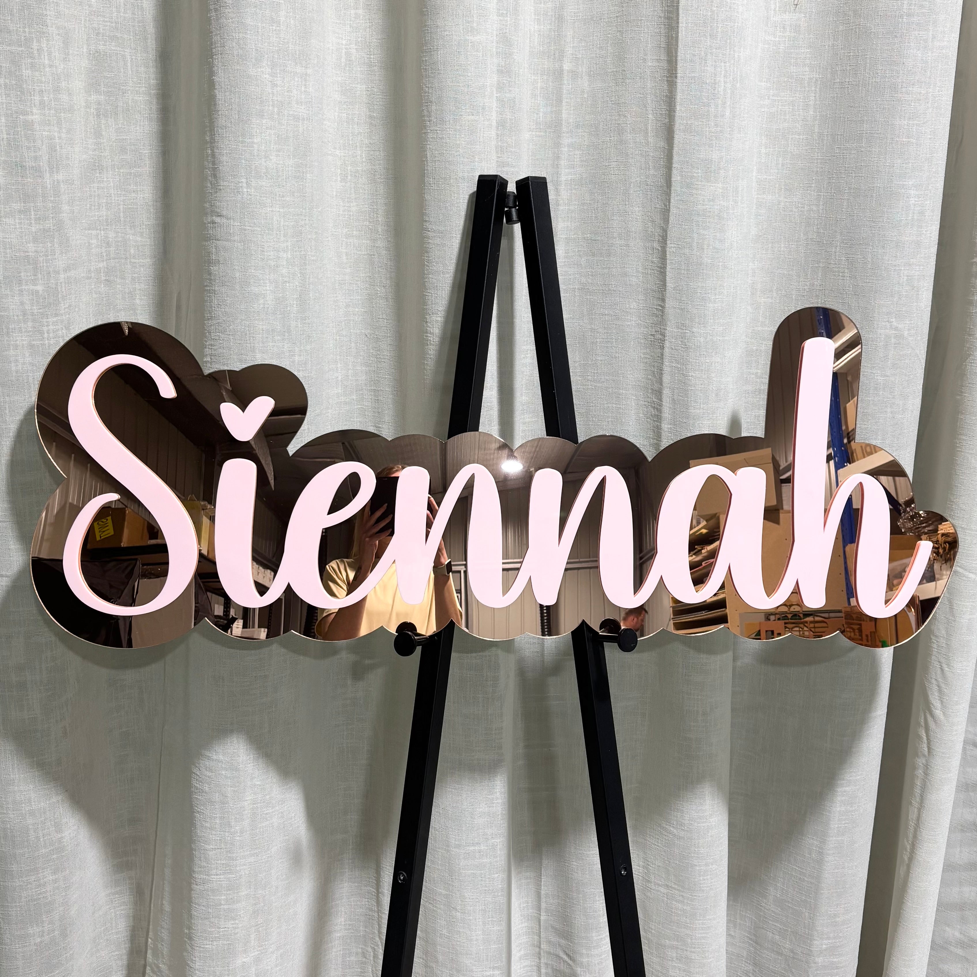 Personalised acrylic name sign with 3D lettering, custom wall plaque for business and home