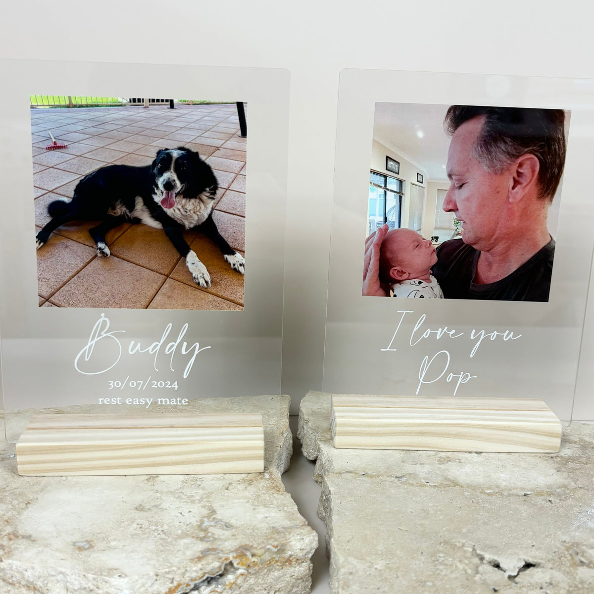 Personalised photo plaque with message 