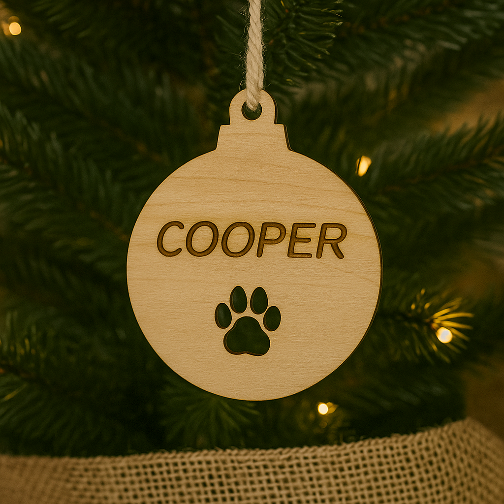 Wooden pet Christmas ornament 