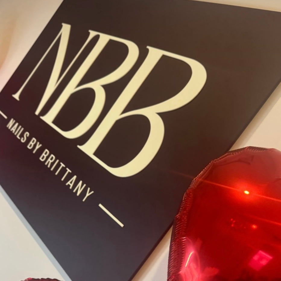 Custom 3D acrylic business sign installed in nail salon, acrylic lettering wall signage Australia, salon branding wall sign