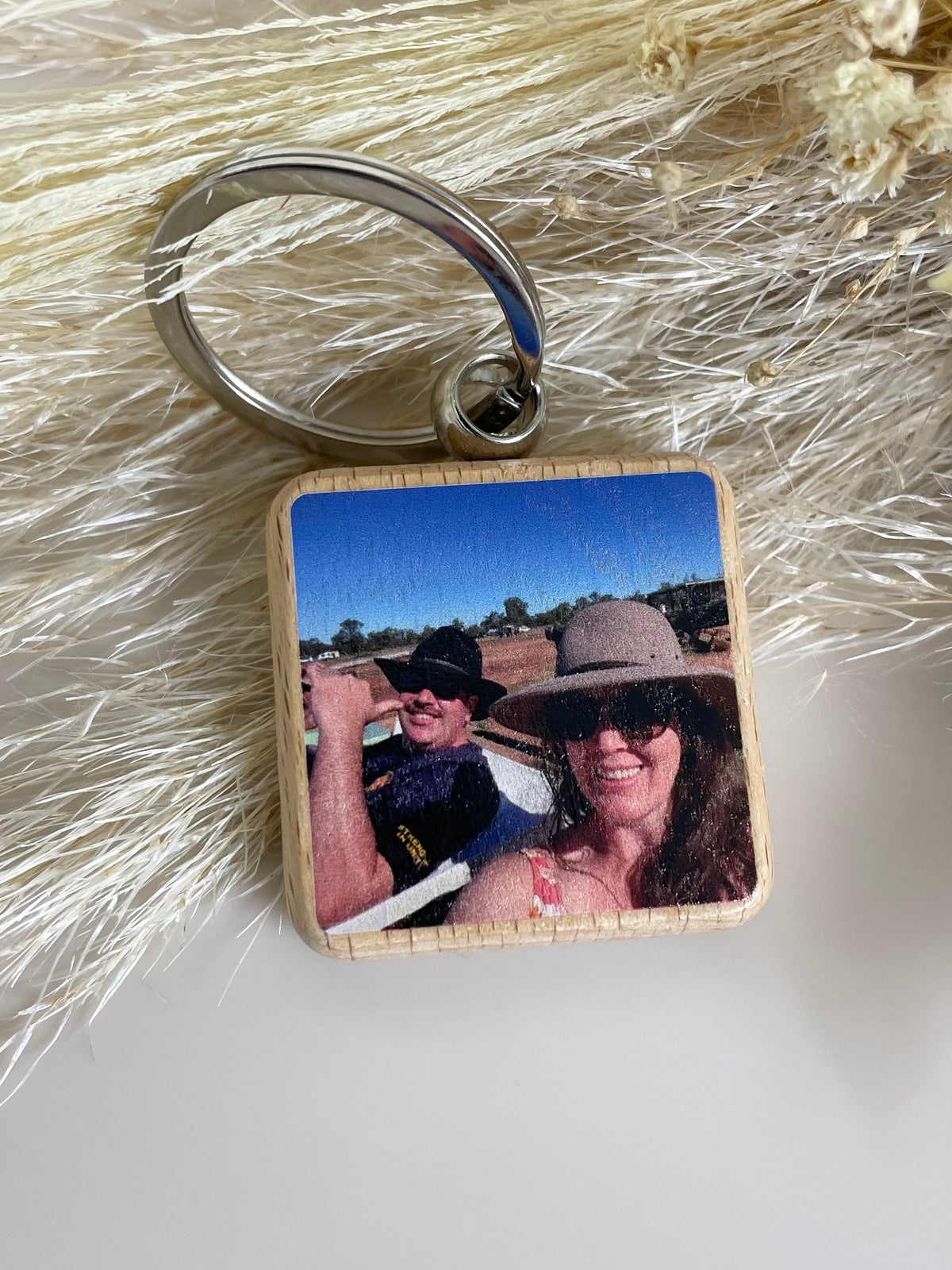 Wooden photo key ring 