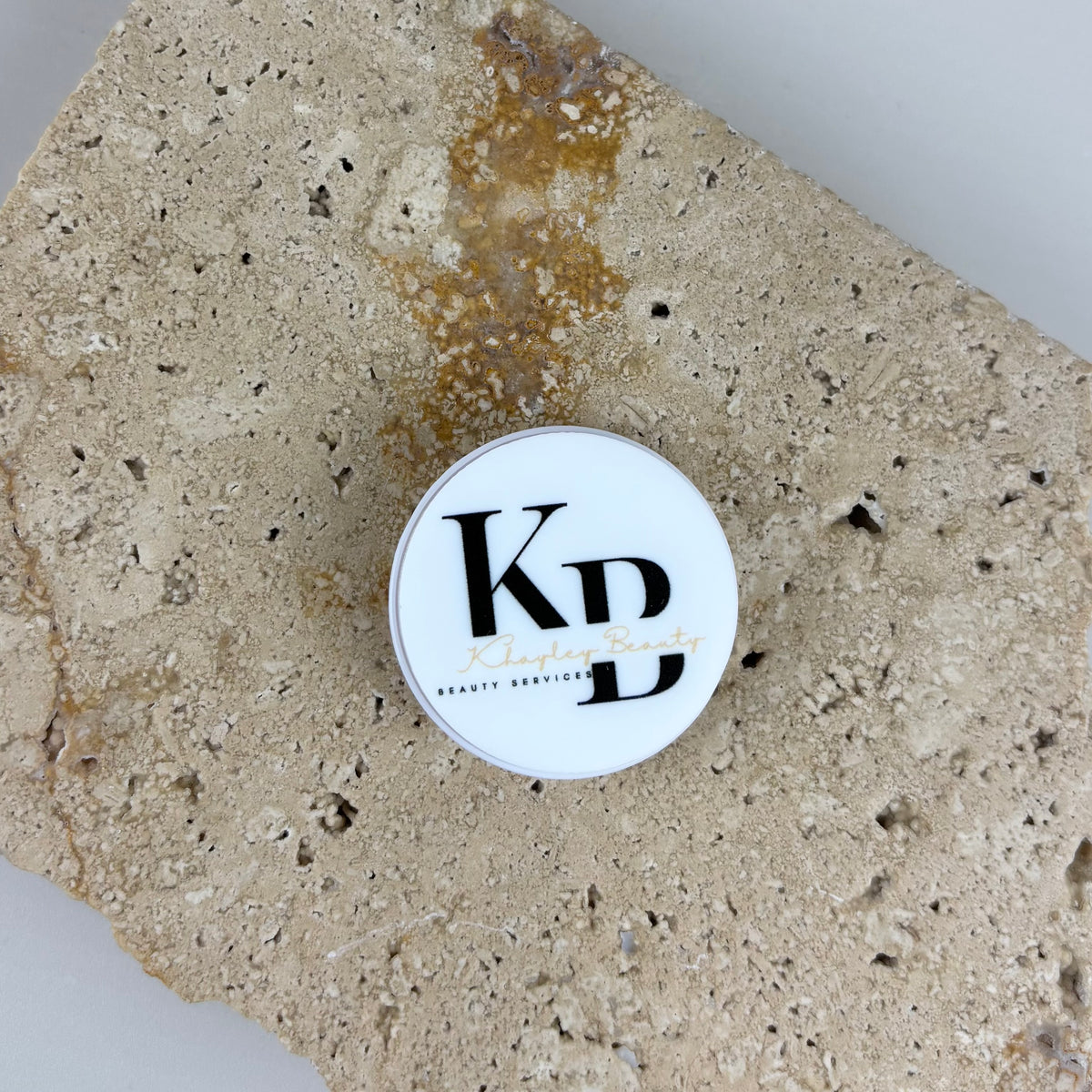 Custom personalised phone grip with business logo, branded promotional phone accessory for salons, beauty businesses, small businesses and corporate gifts.