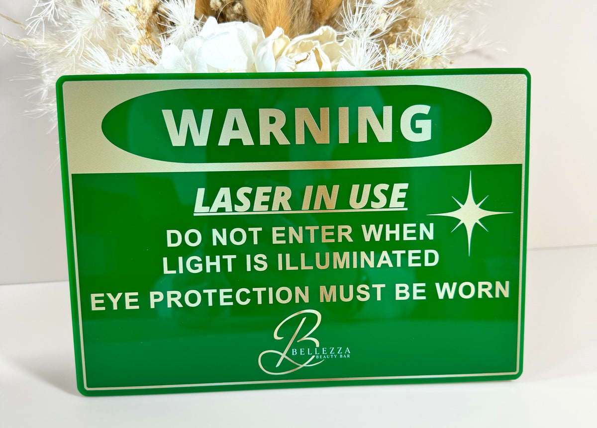 Warning laser in use sign 