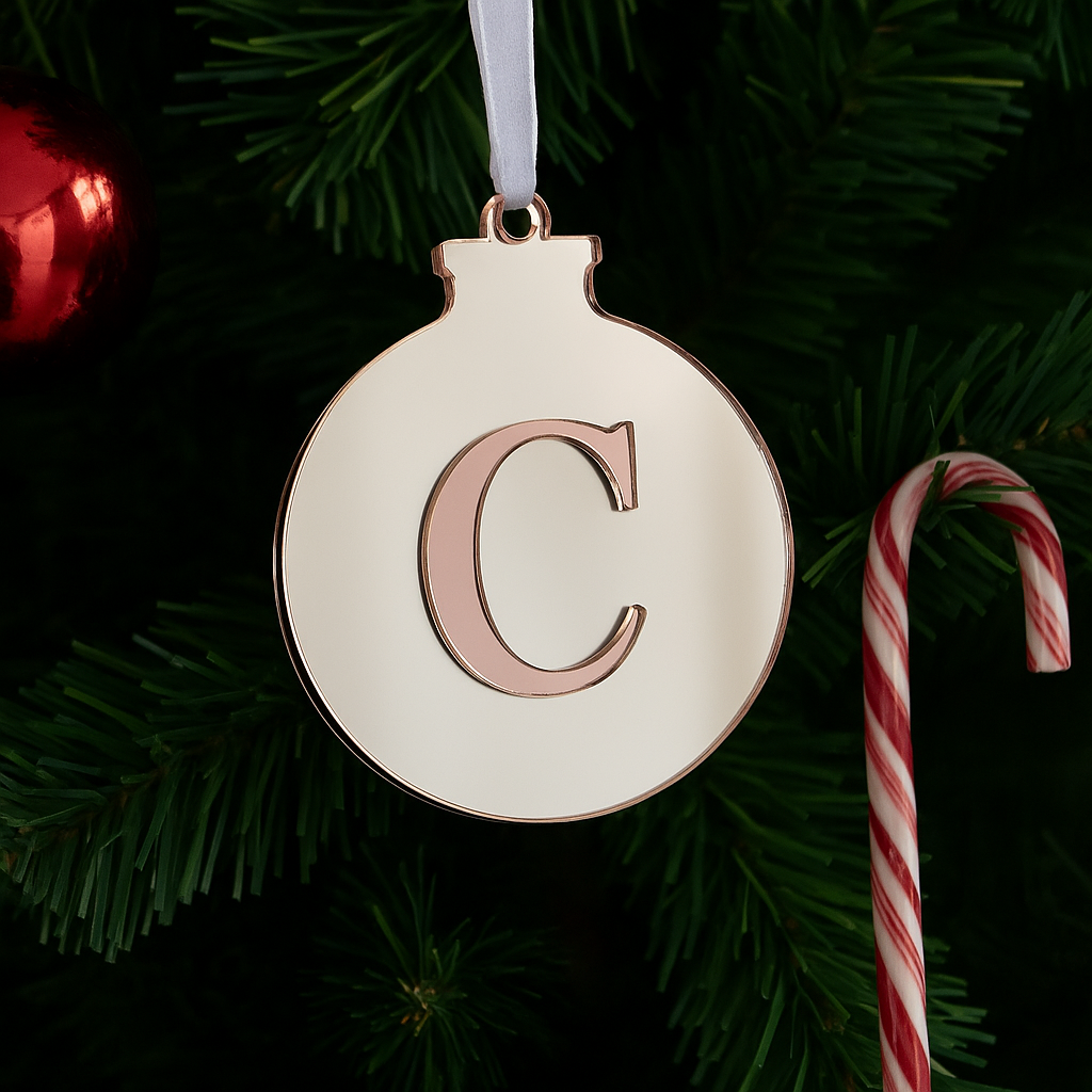 Initial Christmas ornament 