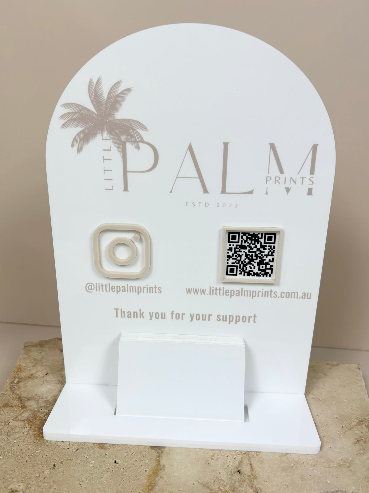 Card holder with QR code 