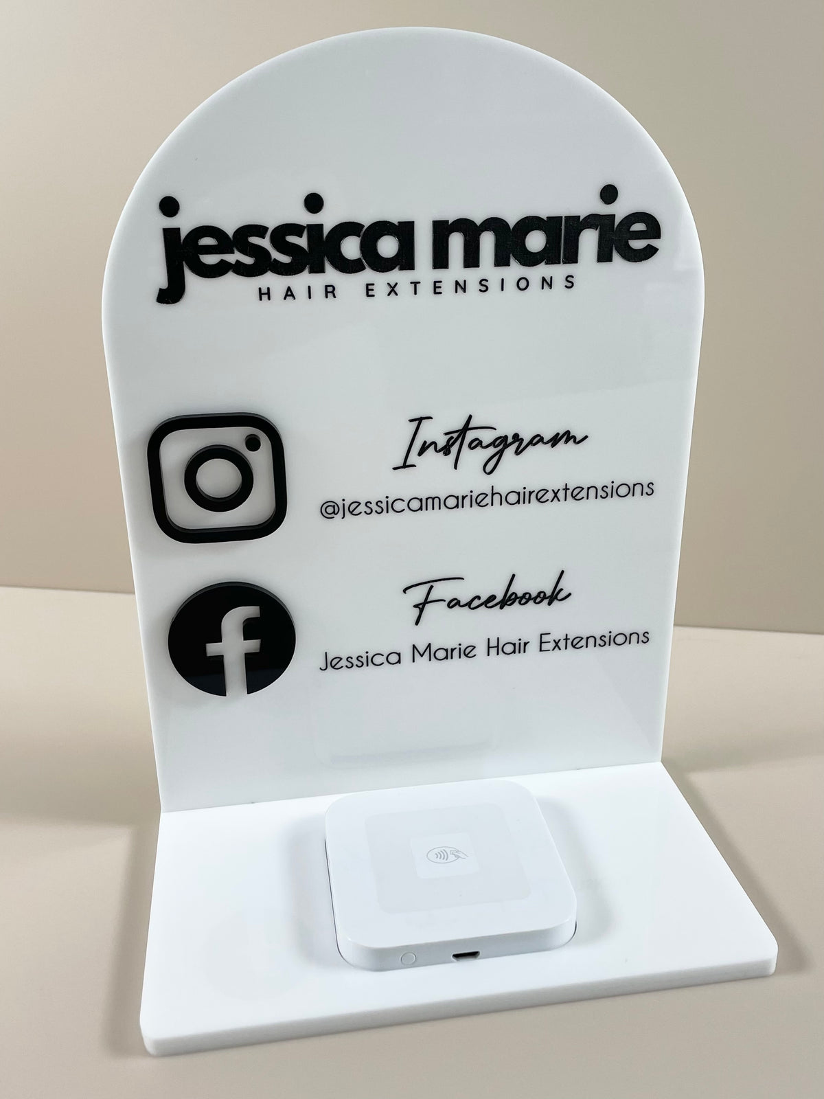social media stand with square holder 