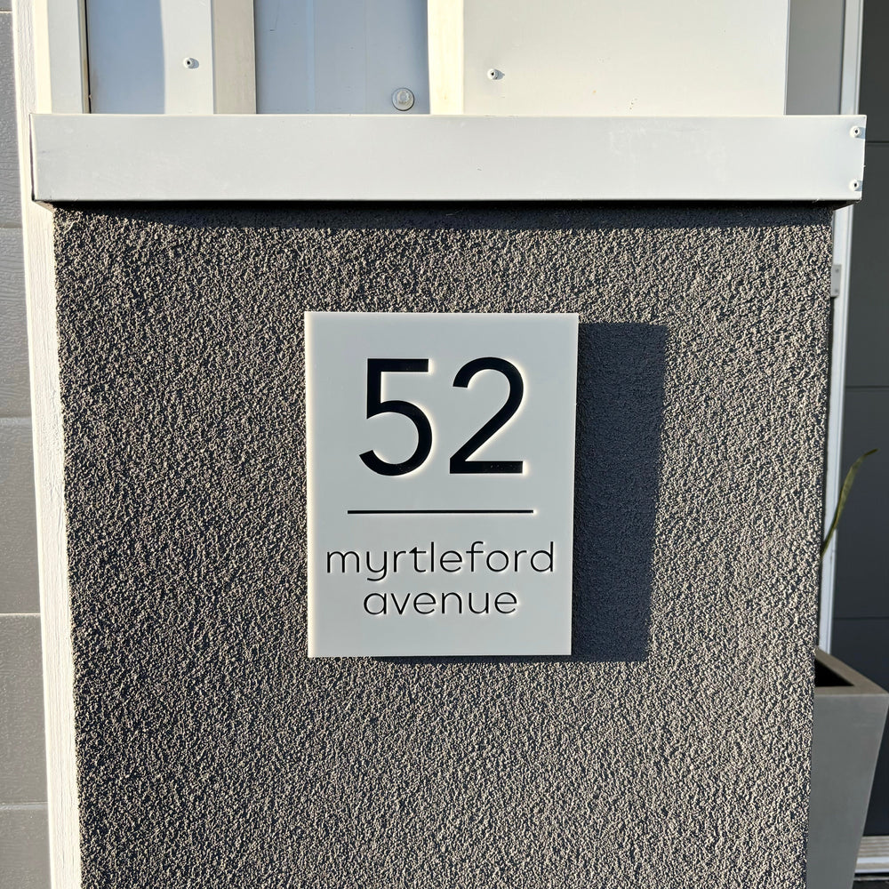 Premium Acrylic Address Plaque | Modern House Number Sign