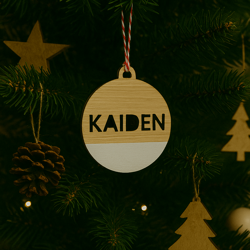 Personalised wooden Christmas ornament 