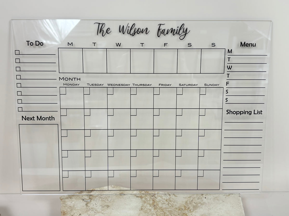 Personalised acrylic planners 