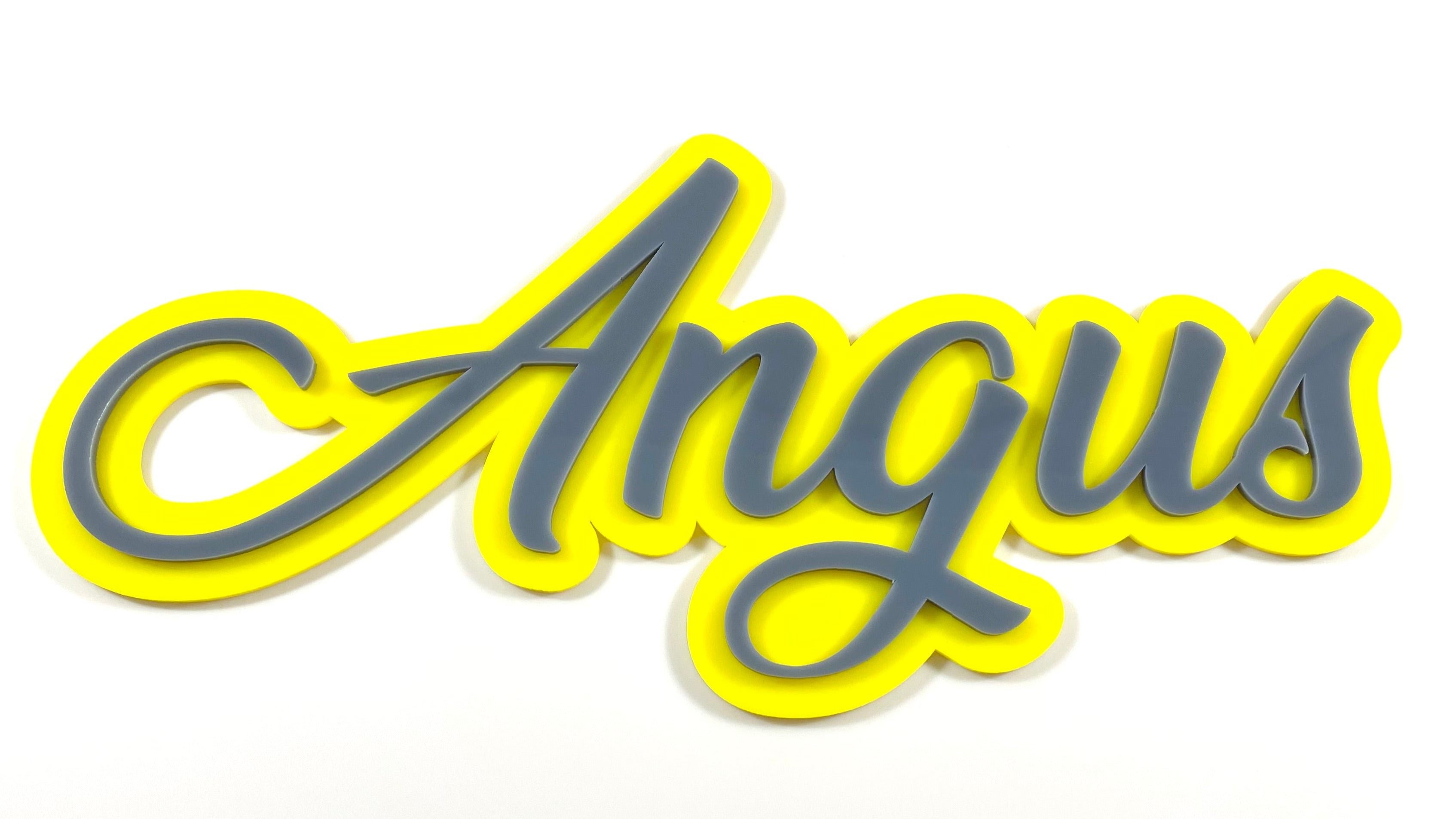 Layered name plaque 