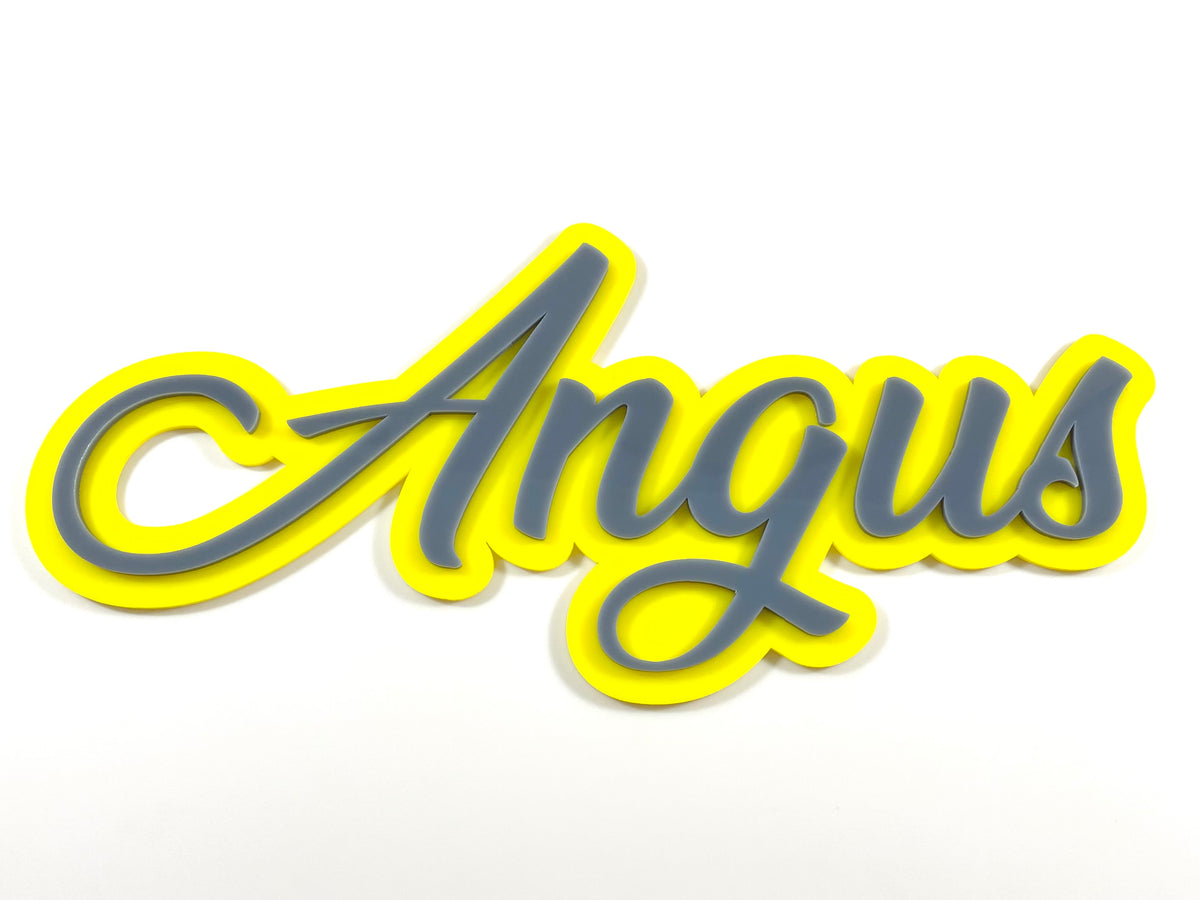 Layered name plaque 