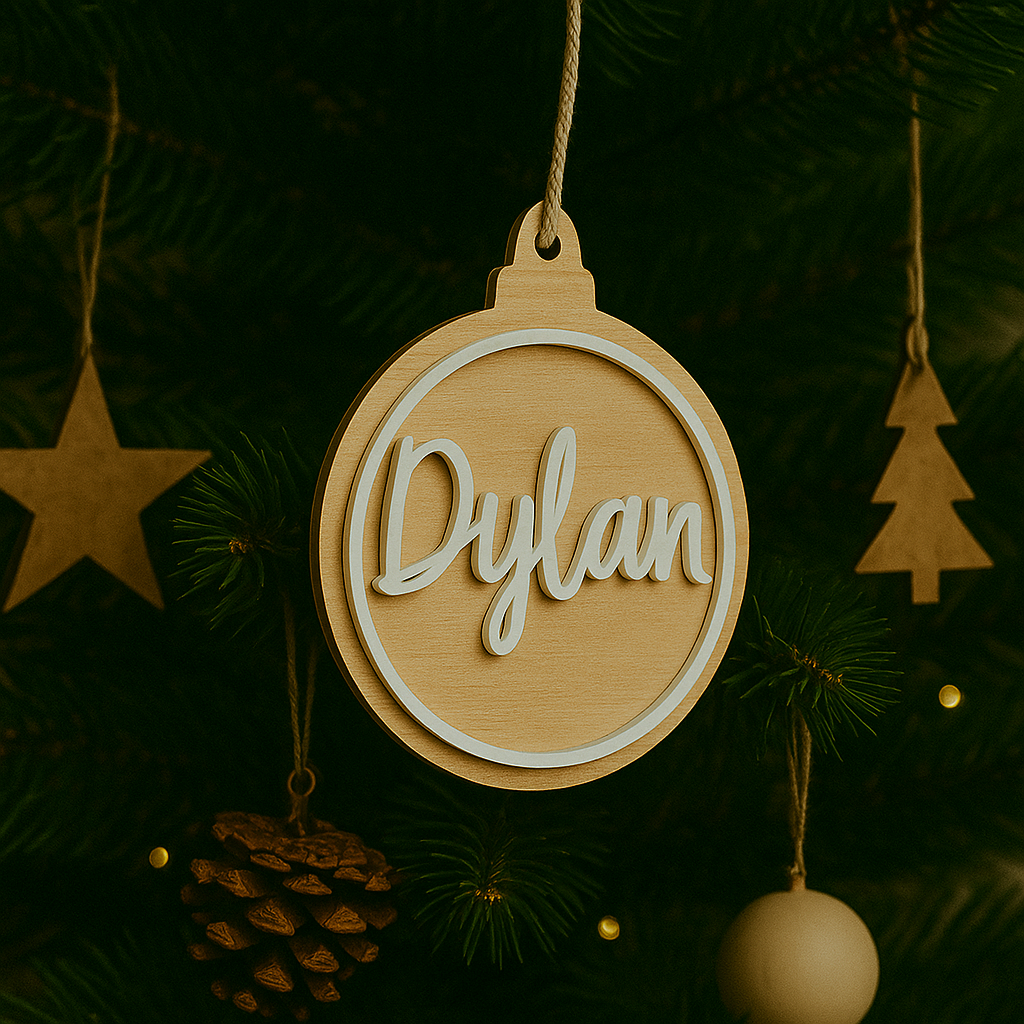 Personalised wooden Christmas ornament 