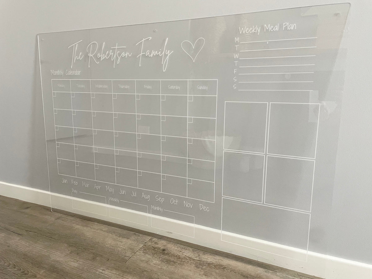 Clear acrylic planner 