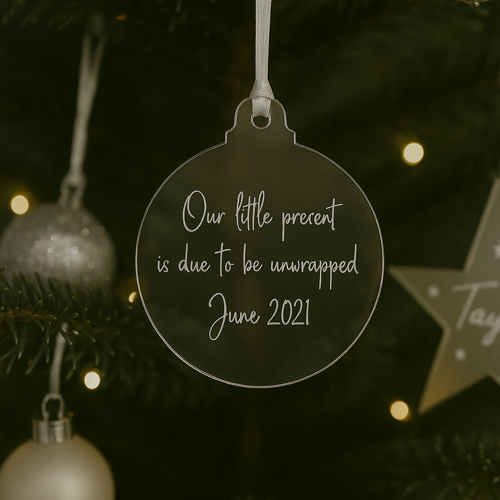Baby announcement Christmas ornament 