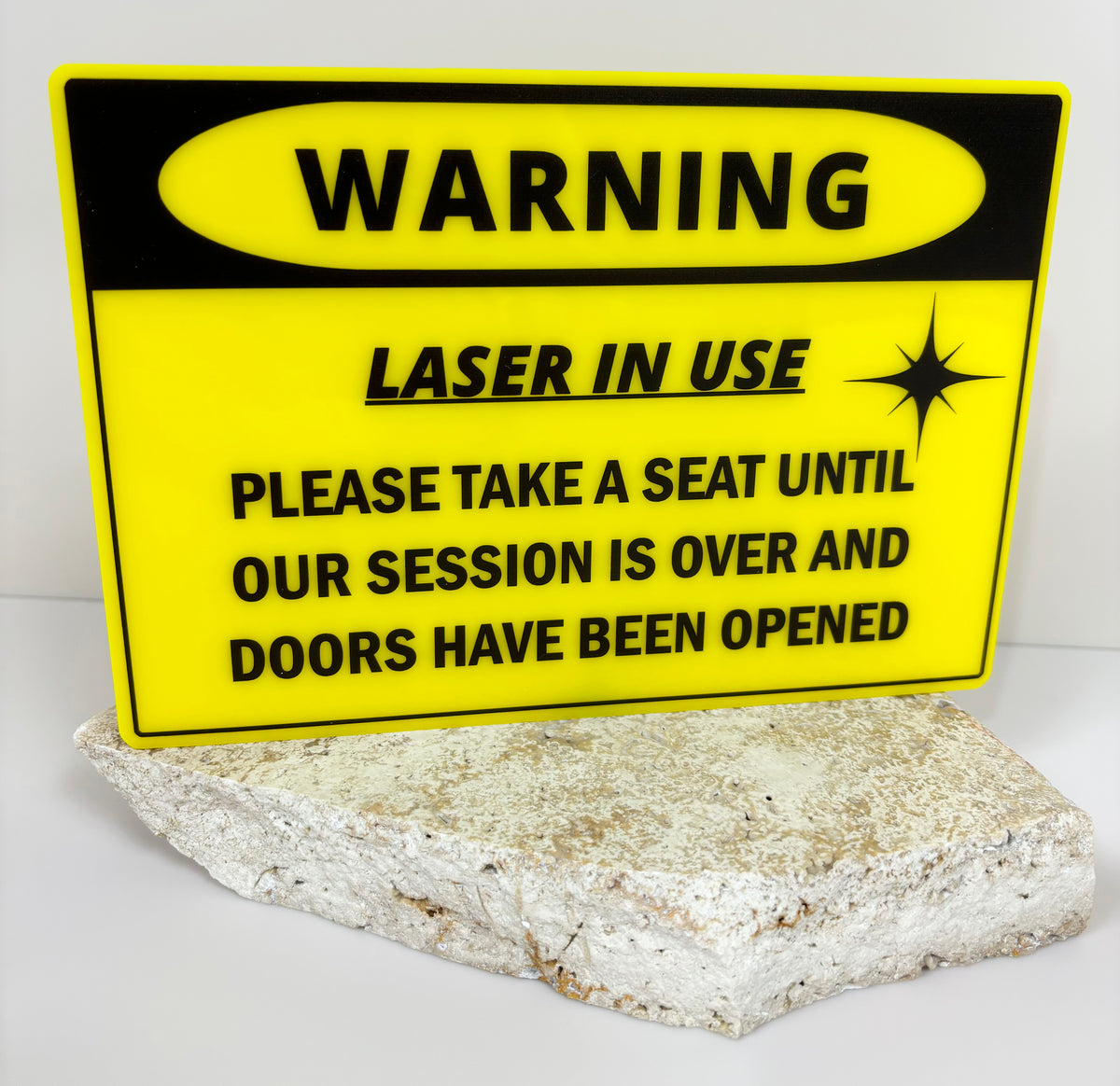 Custom laser warning sign 