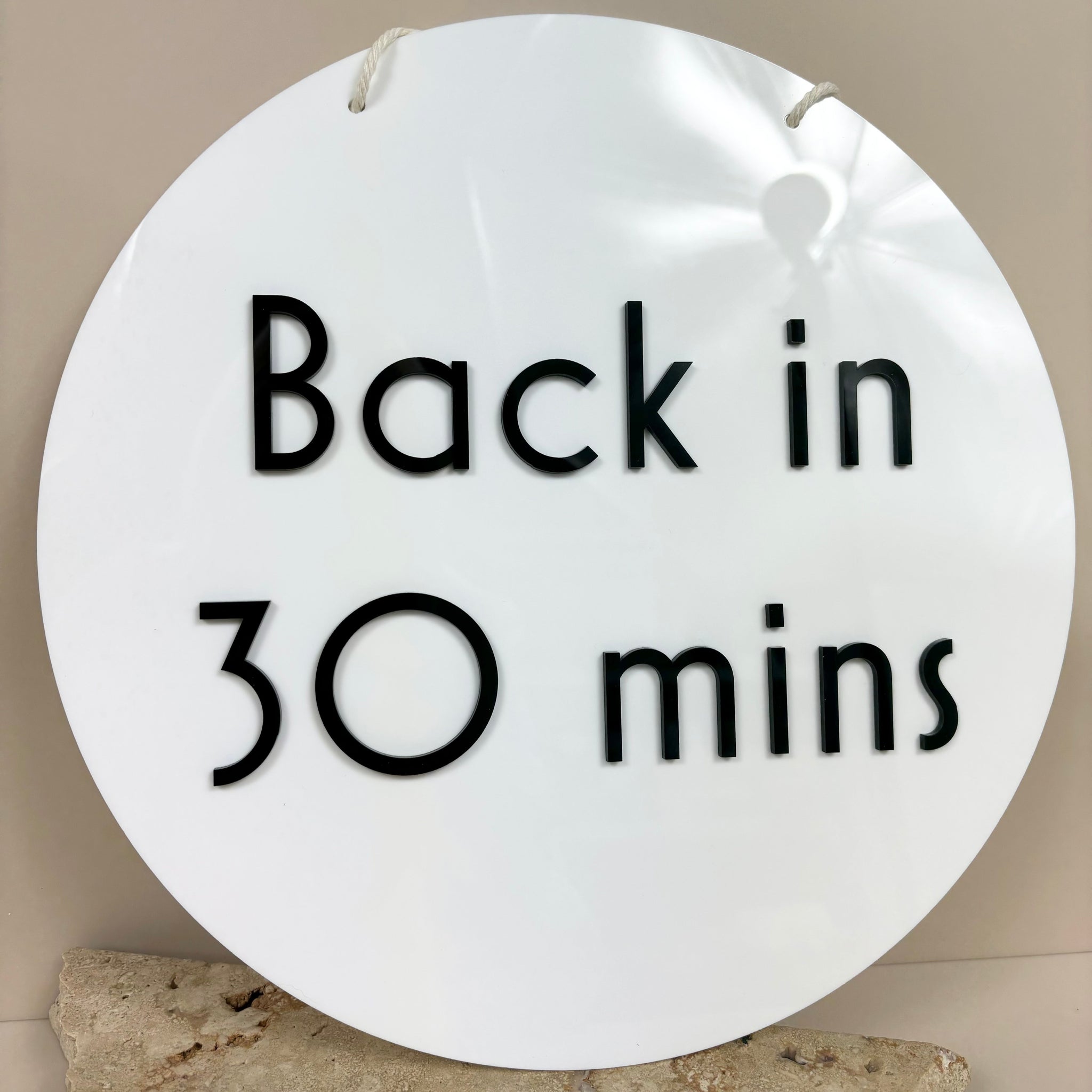 Custom Acrylic Break Time Sign – Personalised ‘Back in’ Business Sign ...