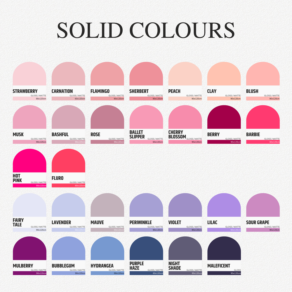 Custom Color Sample Colour samples