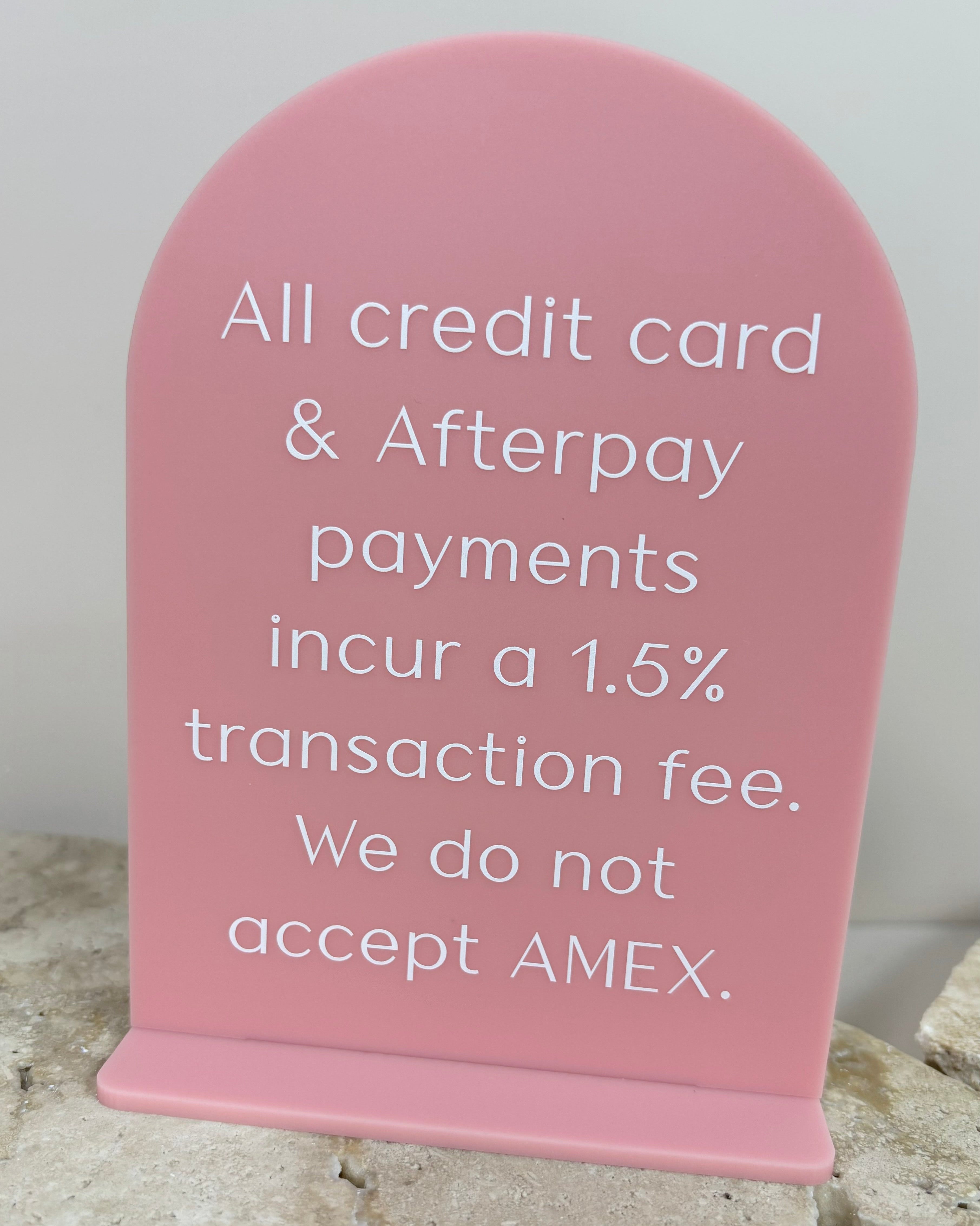Custom pink business payment policy info sign