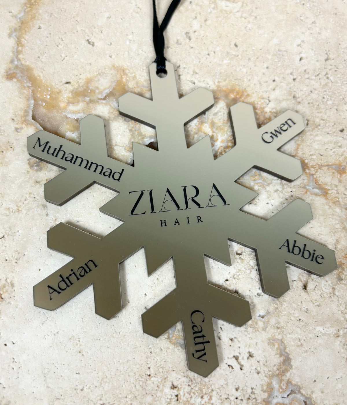 Personalised business snowflake ornament