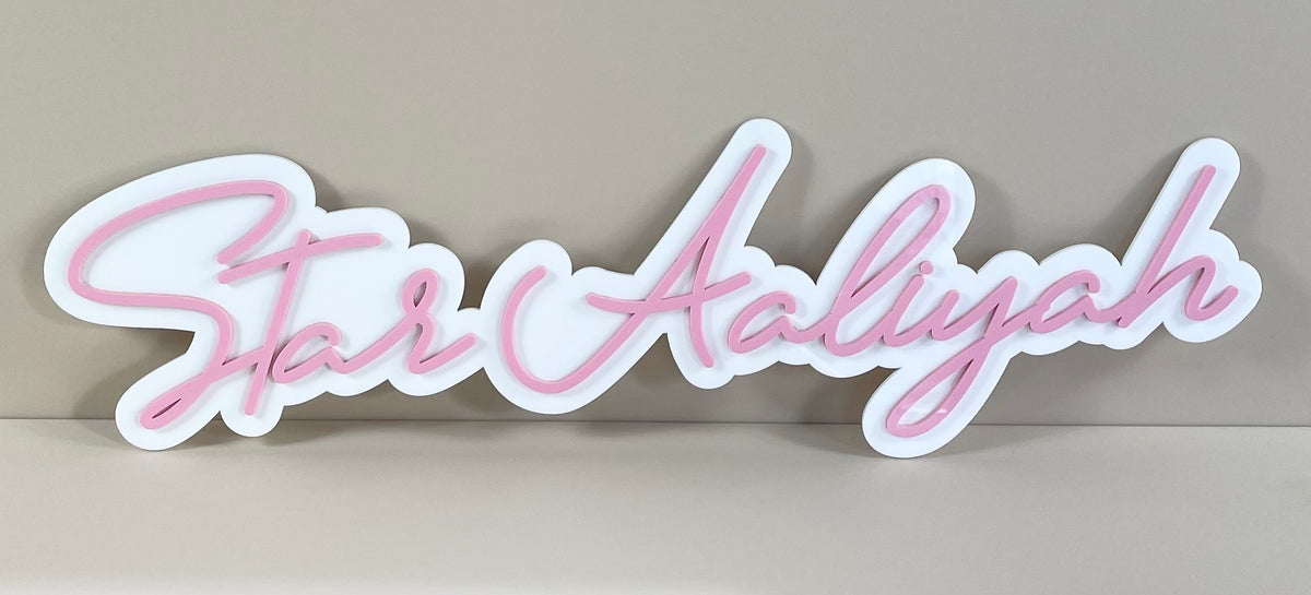 layered name plaque 