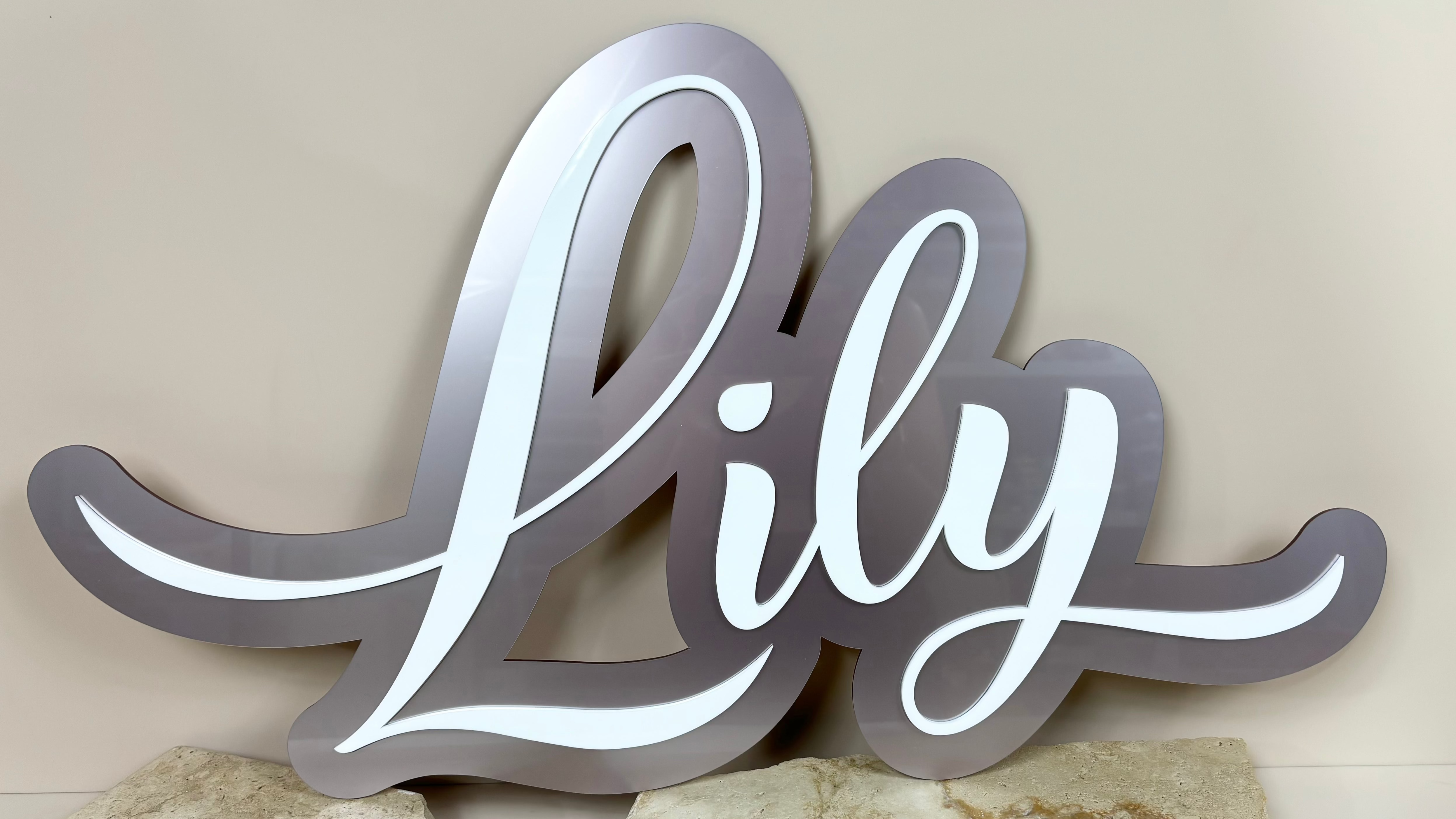 Layered name sign