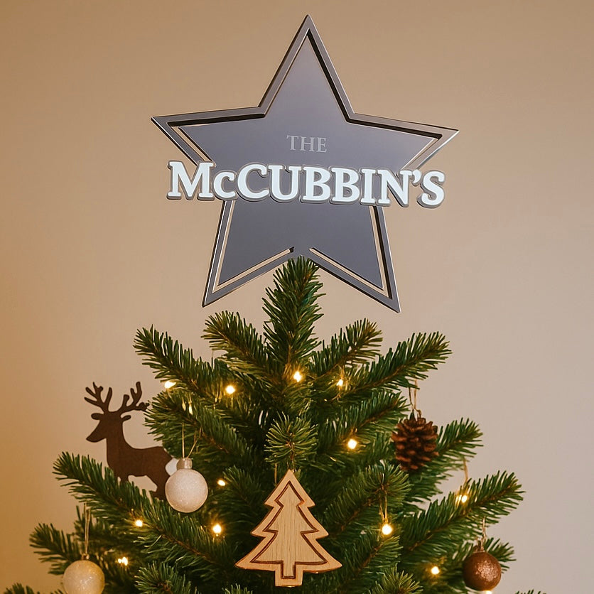 Personalised Christmas tree toppers 