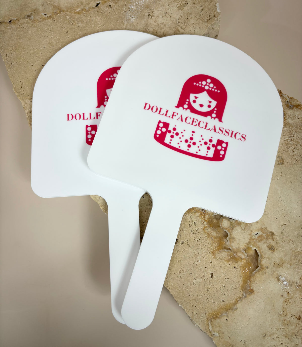 Arched logo mirrors 