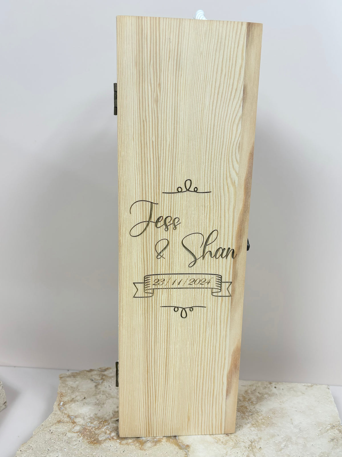 Personalised wooden wine box 