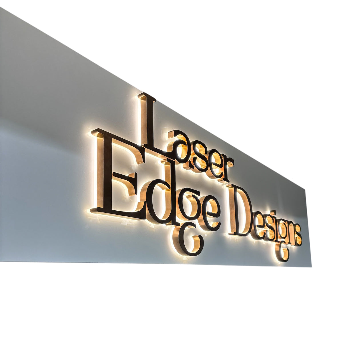Metal 3D Backlit Business Sign | Custom LED Illuminated Logo Signs ...