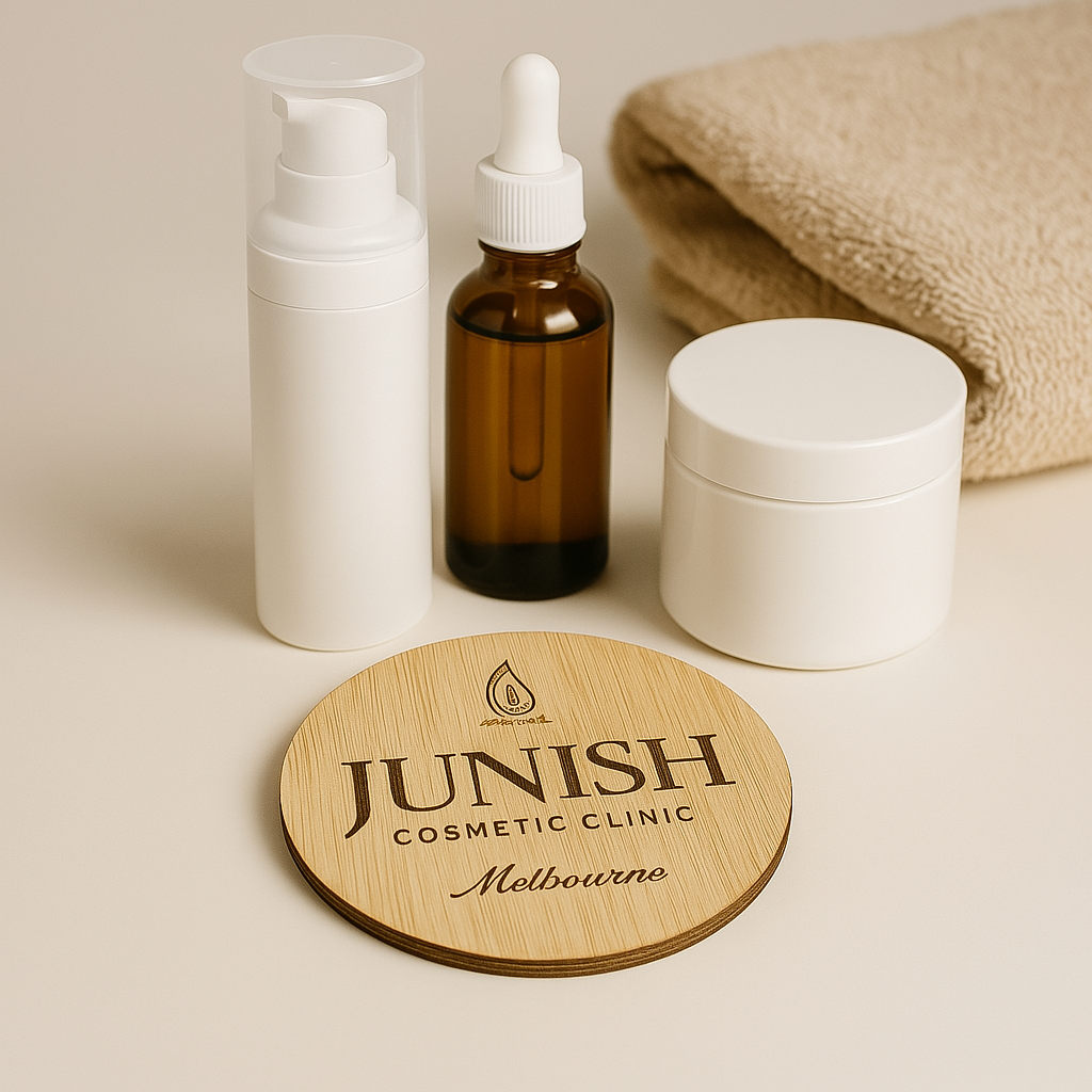 Custom bamboo logo disc for product photography and flat lays – eco‑friendly branding prop