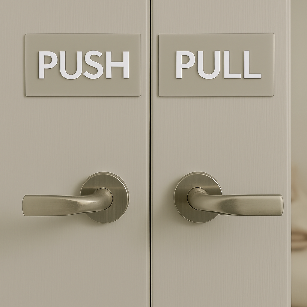 Custom push and pull signs 