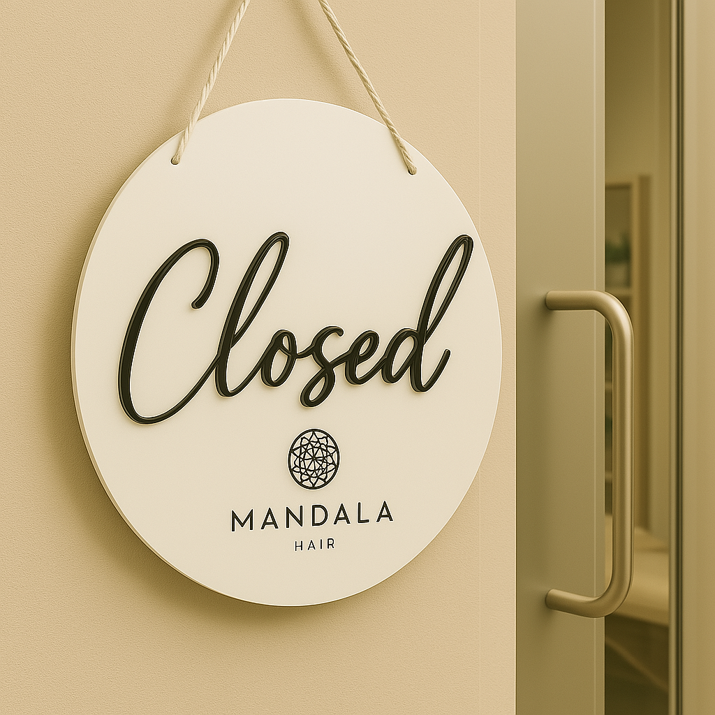 Round open and closed sign 